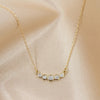 Bezel Five Stone Bar Necklace