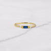 Sapphire Blue Emerald Baguette Ring