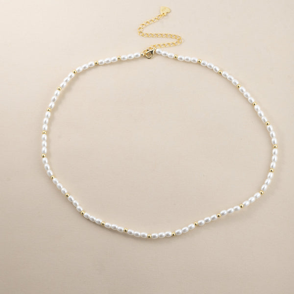 Beaded Choker Pearl Necklace