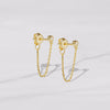 Gold Chain Stud Earrings