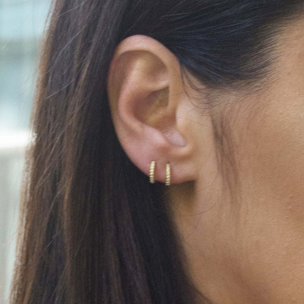 Cubic Zirconia Pavé Huggies Earrings