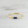 Sapphire Blue Emerald Baguette Ring
